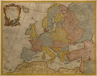 Karta över Europa, utgiven 1700, Paris